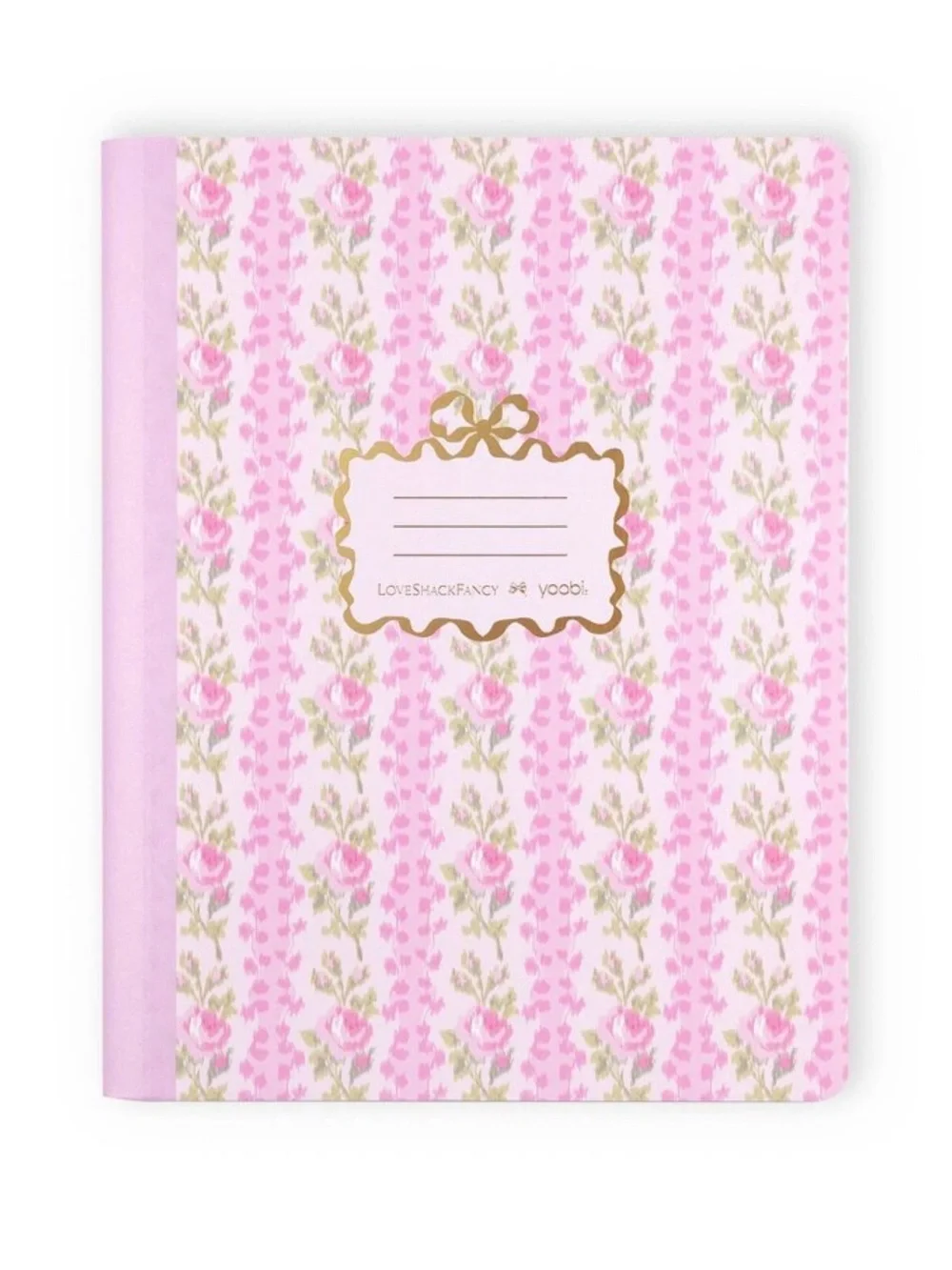LOVE SHACK FANCY School notebook & Yoobi Pink Floral Ruffle case